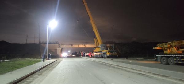 130 tonluq Dəmiryol Körpüsünün demontajı, daşınması və boşaldılması